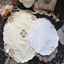 Old goods in stock Foreign trade original single-machine embroidered pure cotton round plate with coasters placemats vase mats