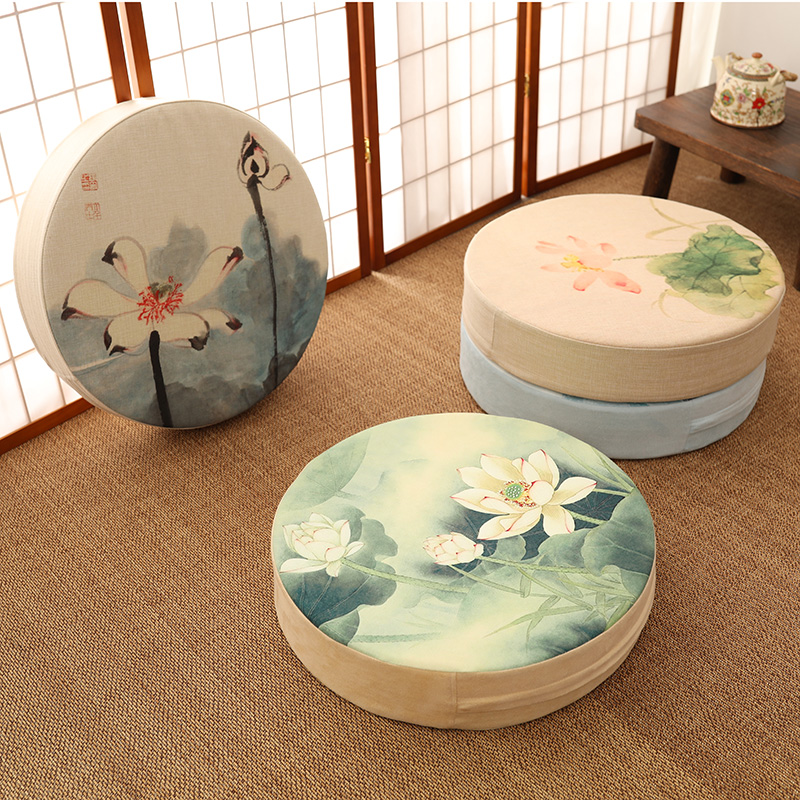 Chinese Futon meditation mat Thickened meditation mat Worship mat Bay window round detachable washable Tatami floor cushion