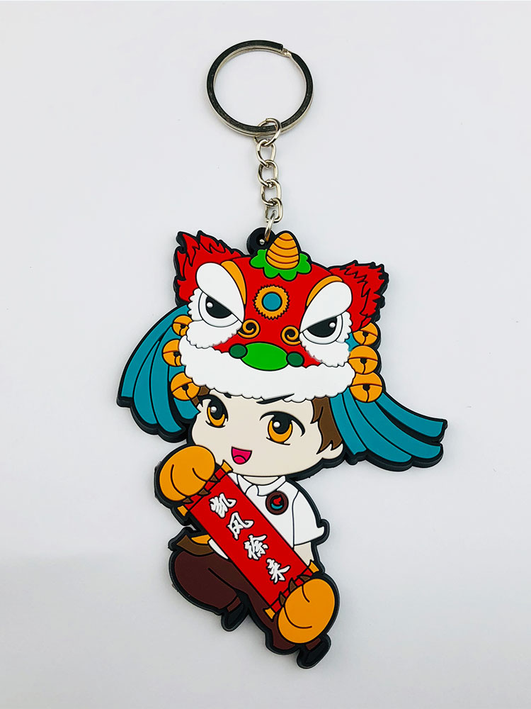 Keychain custom rubber double-sided advertising chain three-dimensional creative gift LOGO cartoon animation Silicone pendant custom