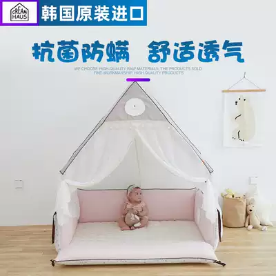 South Korea imported CreamHaus baby bed newborn multifunctional movable stitching folding baby bed cotton