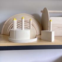 ins basswood log number cake birthday cake DIY hand-painted wooden educational toys