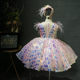 Children's dress pink short sweet princess dress girl flower girl wedding dress host catwalk New Year performance dress