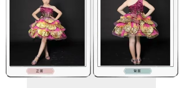 Trẻ em ăn mặc một vai trang phục cô gái hoa cưới váy công chúa váy cô gái chủ nhà sàn catwalk trình diễn catwalk