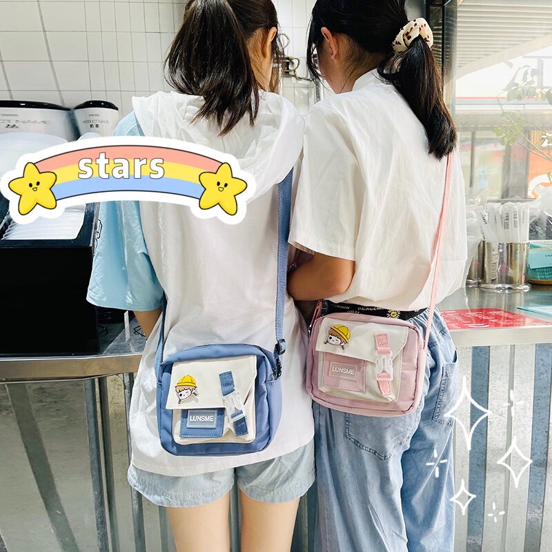 New 2022 slanted satchel casual Korean version 100 lap girl bag student single shoulder bag ins and small girl fashion cute