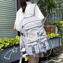 Junior high school student school bag female Korean version of Harajuku college style middle school student backpack JK bow large capacity forest backpack