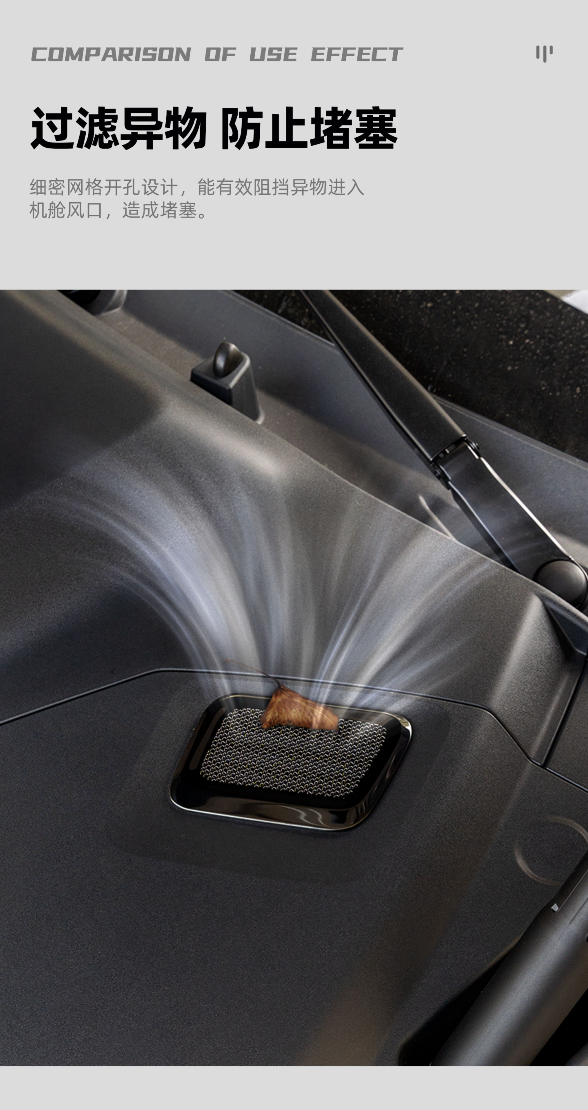 Suitable for Xiaomi Yu7/Su7 Front Cabin Air Conditioning Intake Dust Cover, Dust Protection Cover, Insect-Proof Net