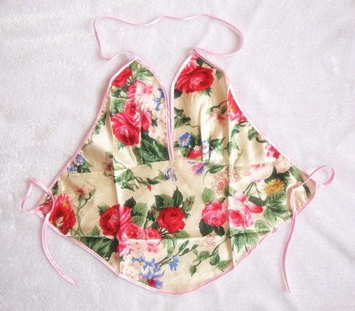 Quà tặng ngày Valentine Deep V Vintage Sexy 100% Tơ lụa In lụa Tạp dề dành cho người lớn - Bellyband đồ ngủ cao cấp