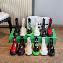 Hw bv Boots Women's Leather Chelsea Boots Tide ins Cool 2021 Autumn England Fan Boots Mid-Barrel Martins Boots