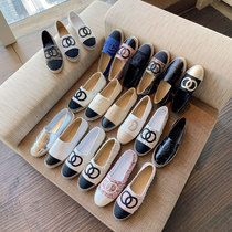 Small fragrant wind fisherman shoes womens high version 2021 summer new leather grass woven hemp bottom loafers lazy pedal shoes single shoes