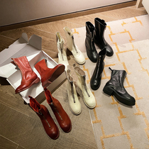  Ghost Emperor Martin boots female 2020 new leather front zipper 310PL2 British style plus velvet mid-barrel boots