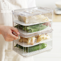 Transparent refrigerator storage box refrigerated kitchen household fruit and vegetable fresh box plastic creative drain vegetable fruit storage