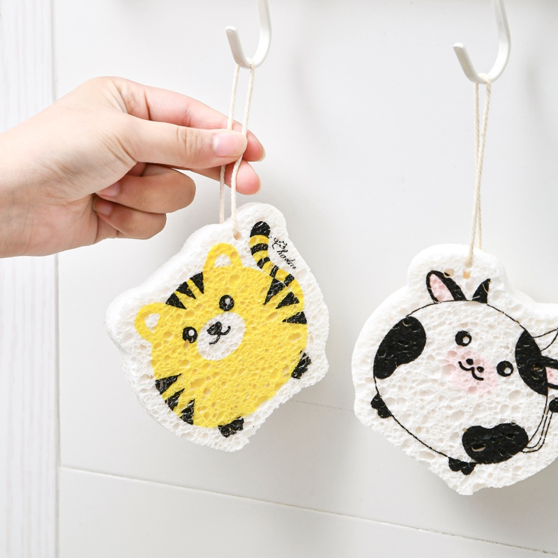 Wood Pulp Cotton Dishwashing Sponge Wipe Kitchen Nanosponge Magic Wipe Brush Bowl clean cloth for decontamination without sticking to dishwashing cotton