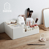 Household desktop split cosmetics storage box dressing table skin care products finishing box lipstick brush storage box