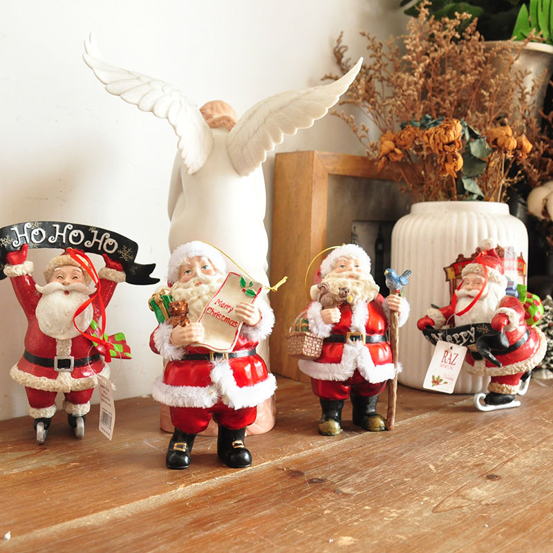Foreign Trade Rural Pastoral Hand-Painted Santa Claus Ornaments Hanging Decorations Christmas Holiday Gifts