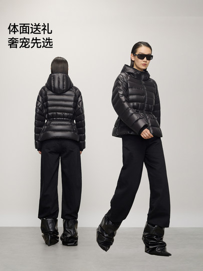 Зимний ребристый пуховик Gaofan Black Gold Goose Down Jacket Little Black Gold 5.0 с эффектом утягивания талии Little Gold Bar 2025