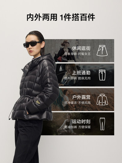 Зимний ребристый пуховик Gaofan Black Gold Goose Down Jacket Little Black Gold 5.0 с эффектом утягивания талии Little Gold Bar 2025