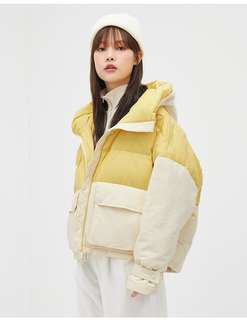 高梵 女士 拼接撞色短款面包服 图15