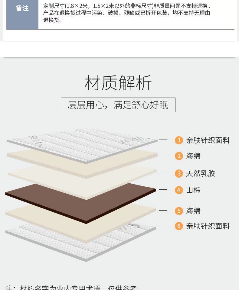 Wei Mt cọ cọ nệm cao su thiên nhiên nệm đôi 1,8 m giường 1,5m mat kép cứng già - Nệm giá nệm kymdan