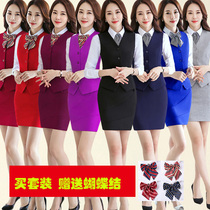 Autumn Winter new waistcoat Suit Women Career Suit Woman Three Sets Long Sleeve Shirt Beauty Salon front desk job Sol