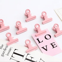 Girl heart Pink Iron clip ins candy color invoice office work clip stationery metal clip