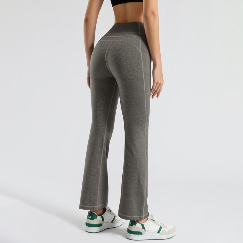 Thin-style grey micro-speaker dance with high waist lifting hip running breathable straight drum Fitness Yoga Pants Women Summer