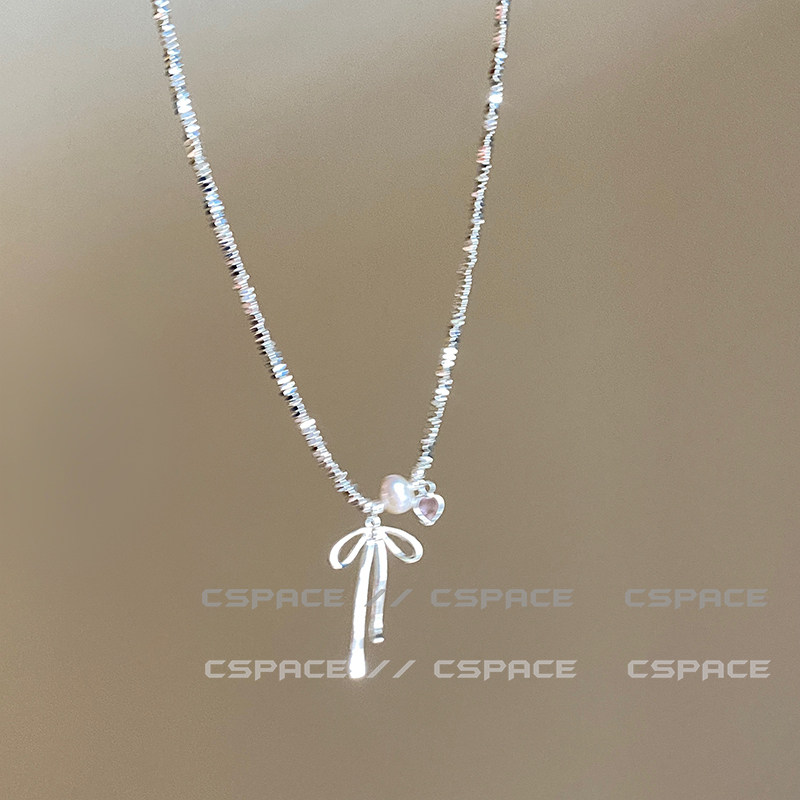 Ballet Bow Pearl Necklace for Women, Luxury and Niche Gift, New Style, Elegant and Simple Necklace Accessory