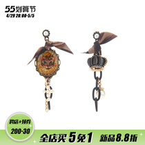 Original Design Retro Wind Kitty Pearl Bow Tie Autumn Winter Asymmetric Ear Clip Earrings Earrings Pendant Earrings