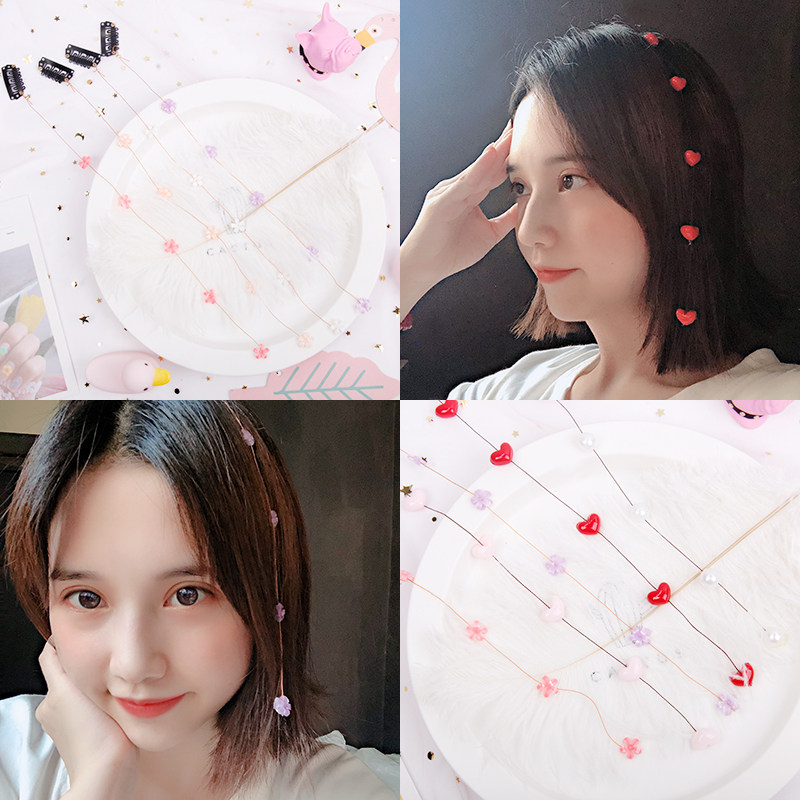 Small frescoed day series sweet and crystal flower pearls caring hair adorned with long hair decorative invisible streaming wire haircut headwear