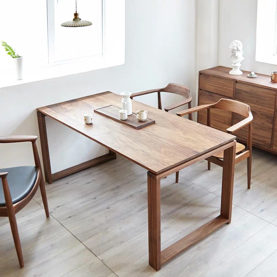 Black Walnuts Tea Table Table Log Solid Wood Tea Table Minima Home Study Table Dining Table Custom Processing Tabletop Plates 