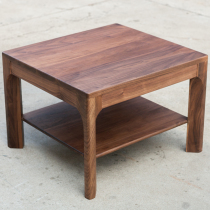 Home Nordic wood coffee table Japanese corner modern simple black walnut small apartment living room double simple square table