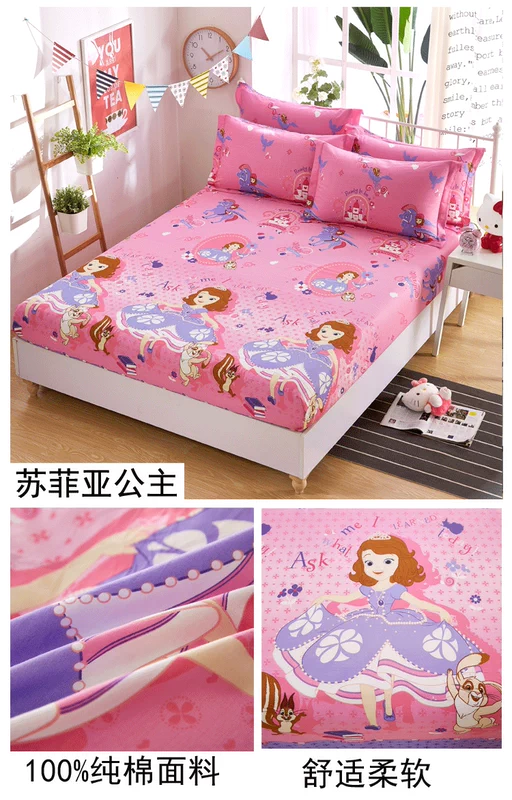 Một mảnh giường trẻ em trượt 1,2 triệu bông phim hoạt hình bedspread bông 1,5m 1,8 Li mỏng mat tùy chỉnh bảo vệ tay - Trang bị Covers Ga phủ giường là gì