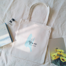 Thickened 16 A canvas bag for female middle school students shoulder cloth bag simple Joker abstract printed environmentally friendly portable shopping bag