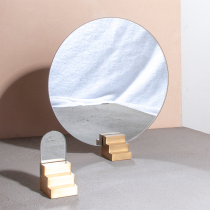 MSS Meow Warlock original staircase brass light luxury Nordic ins business card holder soft home stay desktop round vanity mirror