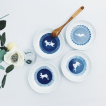 Spot Japanese Li Chade referrals are just ZISHI saucers snacks dishes white patterns porcelain painted dishes