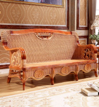 Rattan chair Rattan sofa combination living room Rattan sofa Rattan chair Three-person bamboo rattan sofa Rattan art rattan sofa Rattan wood furniture