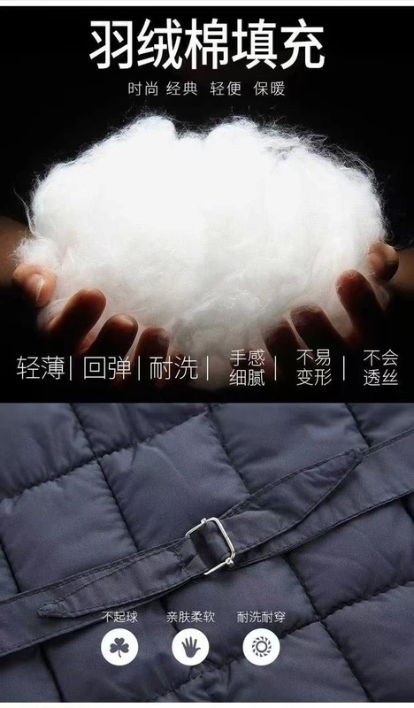 Mùa thu và mùa đông trung niên xuống áo vest cotton nam nhiều túi xuống áo vest cotton cho người cao tuổi ao ba lo nam