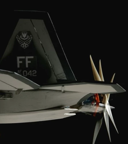 Векторный хвост толкай пропеллер F22 модельный рисунок самолета