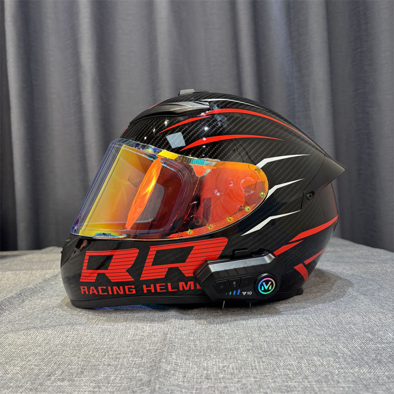 Qike111 Full-Face Helmet Special Motorcycle Transparent Black Color High-Definition Lens Does Not Include Helmet