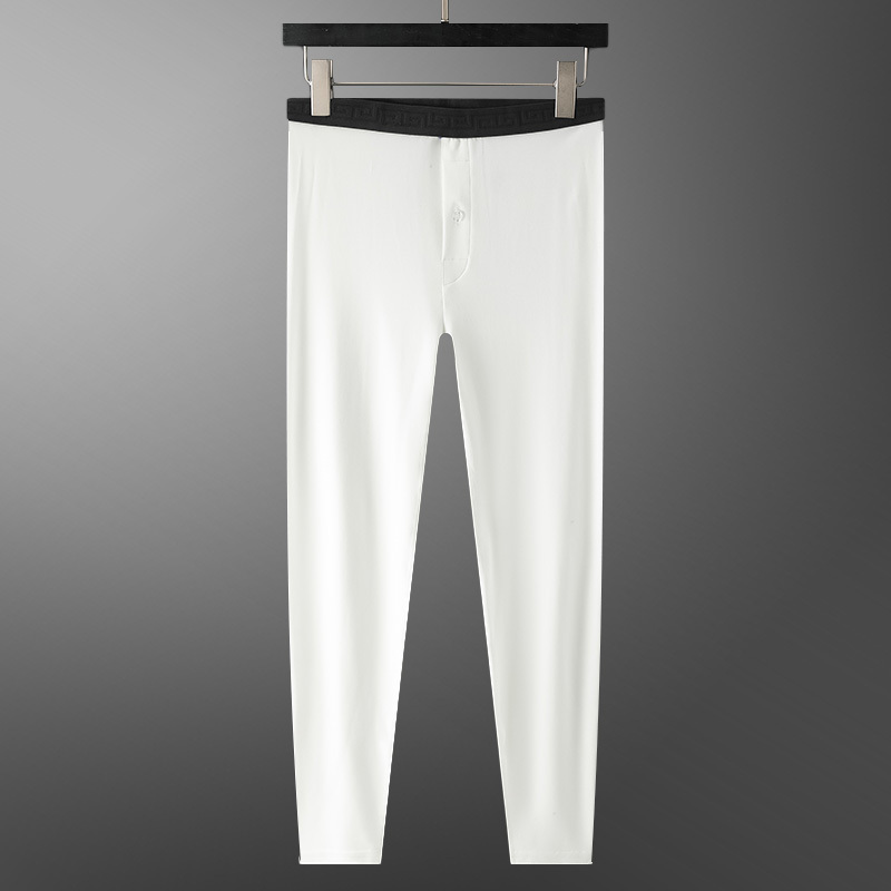 Men's Thin 100-Count Mulberry Silk Antibacterial Base Layer Pants for Autumn and Winter, Slim Fit Thermal Pants, Modal Long Johns