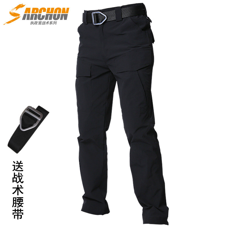 Summer Ruling Officer Men Outdoor Tactical Speed Dry Long Pants Mountaineering Pants Elastic Arms THIN AIR Breathable Sweat multiple bags