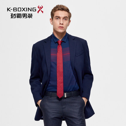 劲霸男士新品秋季羊毛外套时尚帅气休闲毛呢大衣|BFWL3371