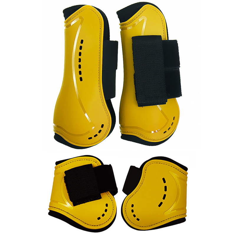 No. 12 Obstacle Horse Knee Pads, Horse Leg Protectors, Leg Wraps, Pu Shell, Elastic Cushioning Inner Pad, Protect Horse Legs, Nylon Magic Buckle