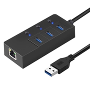 IT-CEO Bộ chia USB3.0 HUB bên ngoài Gigabit mạng card dây máy tính bộ chia cáp trung tâm - USB Aaccessories