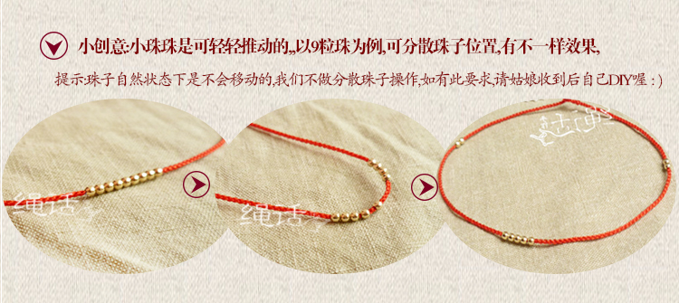 Vòng chân Lucky dây ban đầu được dệt thủ công rất tinh xảo dây đỏ vòng chân mạ vàng 14K năm nay của các mẫu nữ lắc chân nữ inox