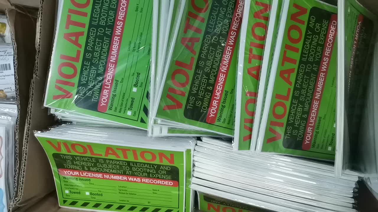 Parking Violation Stickers Hard To Remove Multi Reason Tow Warnings No