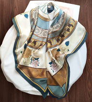 Spring new silk scarf big square scarf 110 mulberry silk scarf satin Hangzhou silk shawl Joker youth