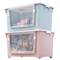 Large Transparent plastic storage box front open Toy clothes