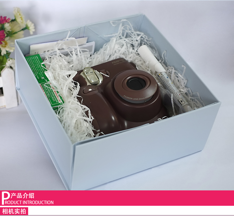 [Món quà ngày Valentine] Fuji mini7s Panda Camera Hộp quà tặng Lily Polaroid Máy ảnh Mini 7S
