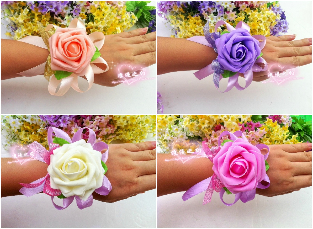 Wedding sisters wrist flower Korean bride hand flower original bridesmaid hand flower dance performance rose simulation wrist flower
