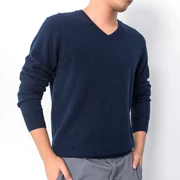 Áo len cashmere cổ điển đan len cổ chữ V